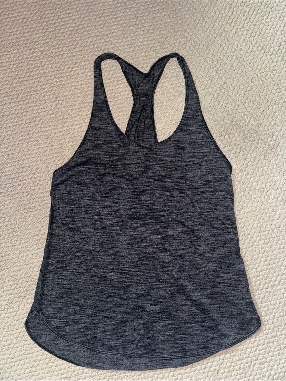Lululemon Heathered Black Racerback Tank Top sz 6
